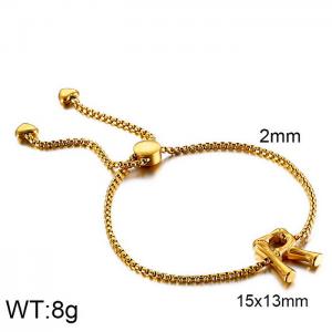 Stainless Steel Gold-plating Bracelet - KB123985-KFC