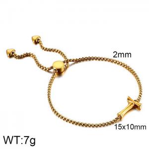 Stainless Steel Gold-plating Bracelet - KB123987-KFC