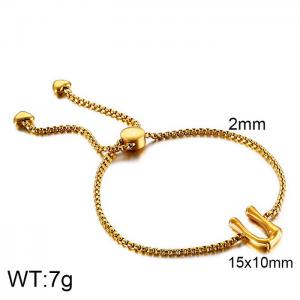 Stainless Steel Gold-plating Bracelet - KB123988-KFC