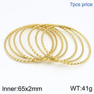 Stainless Steel Gold-plating Bangle - KB124181-LO