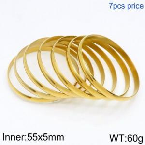 Stainless Steel Gold-plating Bangle - KB124200-LO
