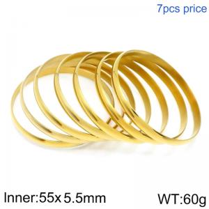 Stainless Steel Gold-plating Bangle - KB124200-LO