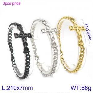 Stainless Steel Gold-plating Bracelet - KB124335-KFC