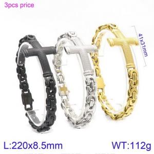 Stainless Steel Gold-plating Bracelet - KB124336-KFC