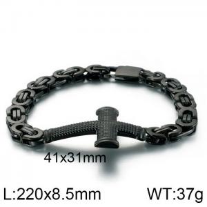 Stainless Steel Black-plating Bracelet - KB124342-KFC