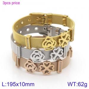 Stainless Steel Gold-plating Bracelet - KB124361-KFC