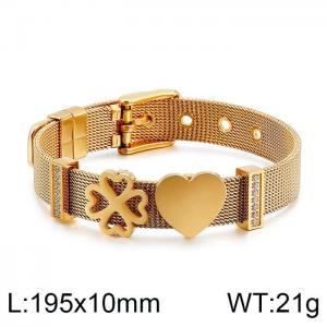 Stainless Steel Gold-plating Bracelet - KB124366-KFC