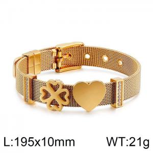 Stainless Steel Gold-plating Bracelet - KB124366-KFC