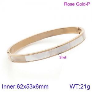 Stainless Steel Rose Gold-plating Bangle - KB124379-K