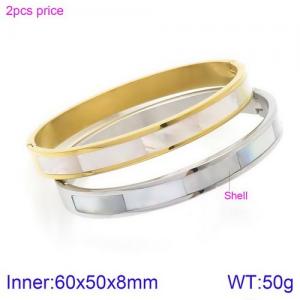 Stainless Steel Gold-plating Bangle - KB124385-K