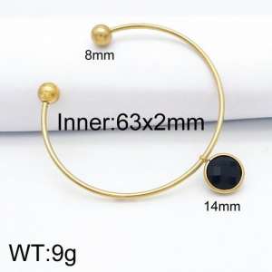 Stainless Steel Stone Bangle - KB124492-Z