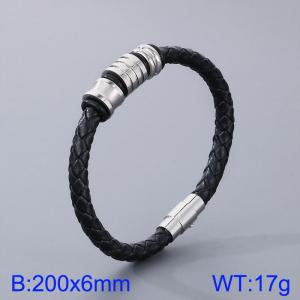Leather Bracelet - KB125305-TXH