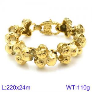 Stainless Skull Bracelet - KB125352-BDJX