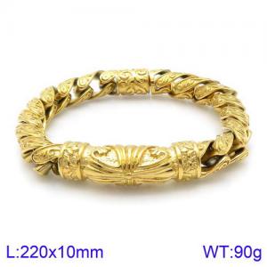 Stainless Steel Gold-plating Bracelet - KB125354-BDJX
