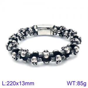 Stainless Skull Bracelet - KB125369-BDJX