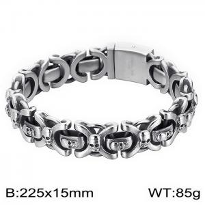 Stainless Skull Bracelet - KB125372-BDJX