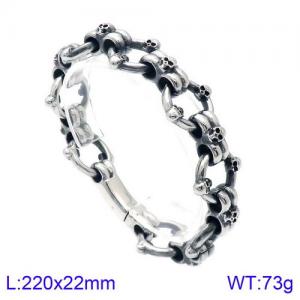 Stainless Skull Bracelet - KB125375-BDJX