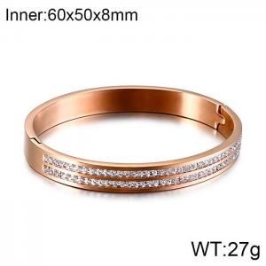 Stainless Steel Stone Bangle - KB125662-K