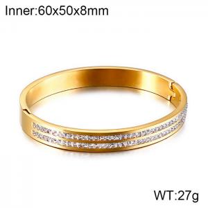 Stainless Steel Stone Bangle - KB125663-K