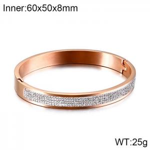 Stainless Steel Stone Bangle - KB125665-K