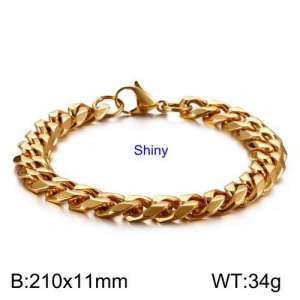 Stainless Steel Gold-plating Bracelet - KB125918-Z