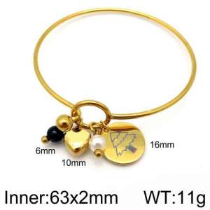 Stainless Steel Gold-plating Bangle - KB126025-Z