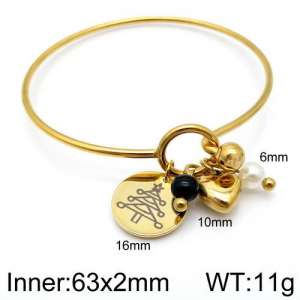 Stainless Steel Gold-plating Bangle - KB126033-Z