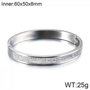 Stainless Steel Stone Bangle - KB126377-K