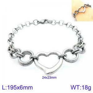 Stainless steel peach heart bracelet - KB126407-Z