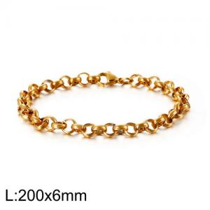 Stainless Steel Gold-plating Bracelet - KB126605-Z