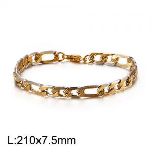 Stainless Steel Gold-plating Bracelet - KB126624-Z