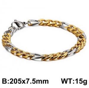 Stainless Steel Gold-plating Bracelet - KB126653-Z