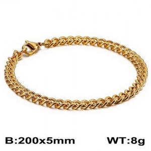 Stainless Steel Gold-plating Bracelet - KB126671-Z