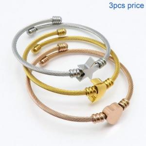 Stainless Steel Wire Bangle - KB126808-WH