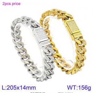 Stainless Steel Gold-plating Bracelet - KB126989-KFC