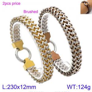 Stainless Steel Gold-plating Bracelet - KB126997-KFC