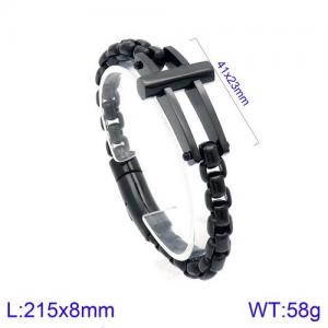 Stainless Steel Black-plating Bracelet - KB127126-KFC