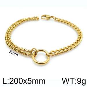 Stainless Steel Gold-plating Bracelet - KB128115-Z