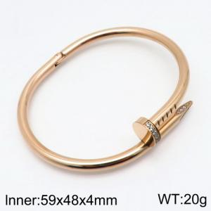 Stainless Steel Stone Bangle - KB128665-YH