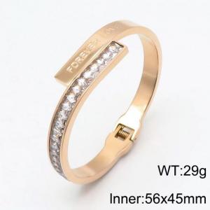 Stainless Steel Stone Bangle - KB128672-YH