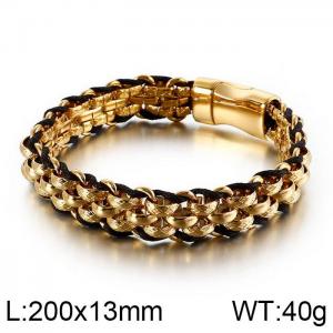 Stainless Steel Gold-plating Bracelet - KB128673-KFC