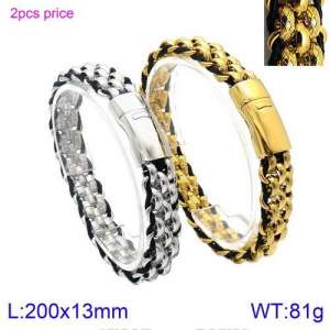 Stainless Steel Gold-plating Bracelet - KB128675-KFC