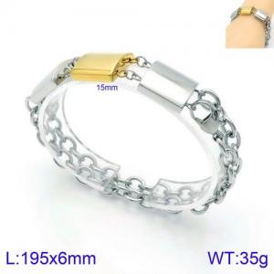 Double Special Bracelet Stainless Steel 18K Silver Color - KB129092-Z