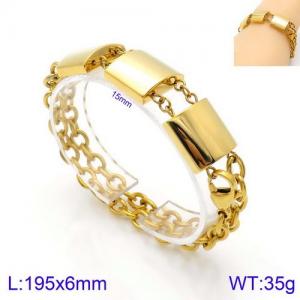 Double Special Bracelet Stainless Steel 18K Gold Color - KB129094-Z