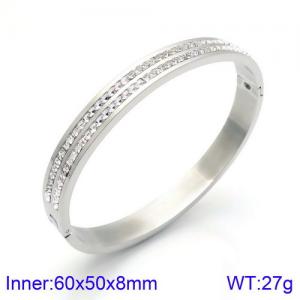 Stainless Steel Stone Bangle - KB129960-K