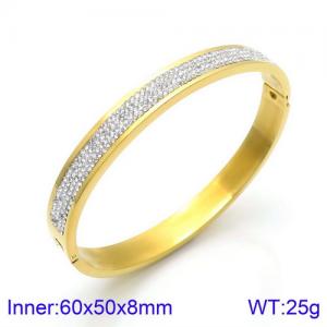 Stainless Steel Stone Bangle - KB129961-K