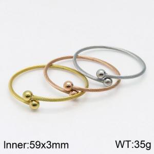 Stainless Steel Wire Bangle - KB129991-WH