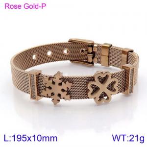 Stainless Steel Rose Gold-plating Bracelet - KB130172-KFC