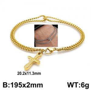 Stainless Steel Gold-plating Bracelet - KB130350-Z