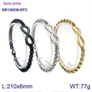 Stainless Steel Gold-plating Bracelet - KB130530-KFC